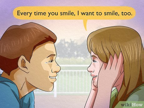 For a tender compliment, explain that his happiness makes you happy.